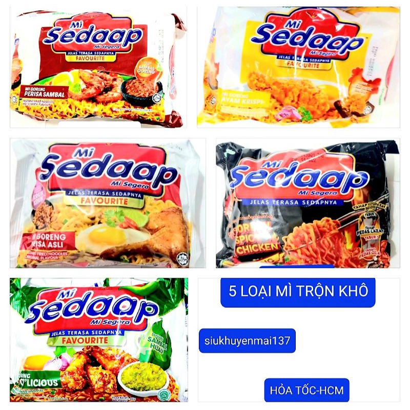 (5 vị )mì khô sedaap mi goreng đặt biệt gà cay.12_2023
