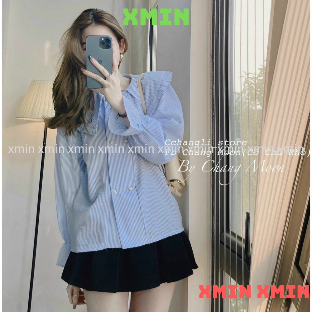 Áo babydoll tay bèo 2 màu hàng đẹp HA0005 xmin