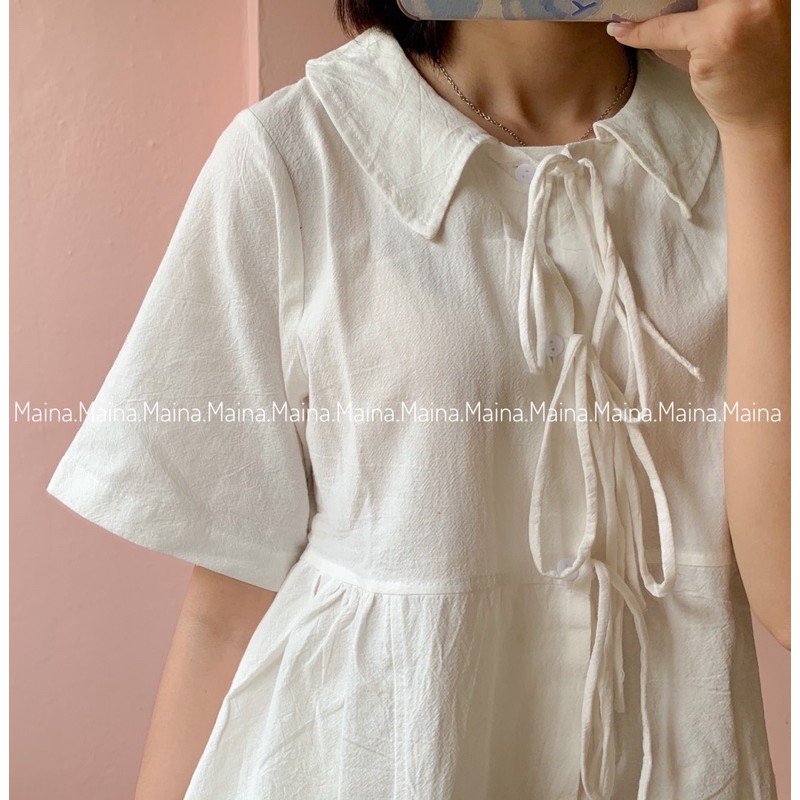 Set áo babydoll, chân váy kaki có tách lẻ (ảnh thật/sẵn)