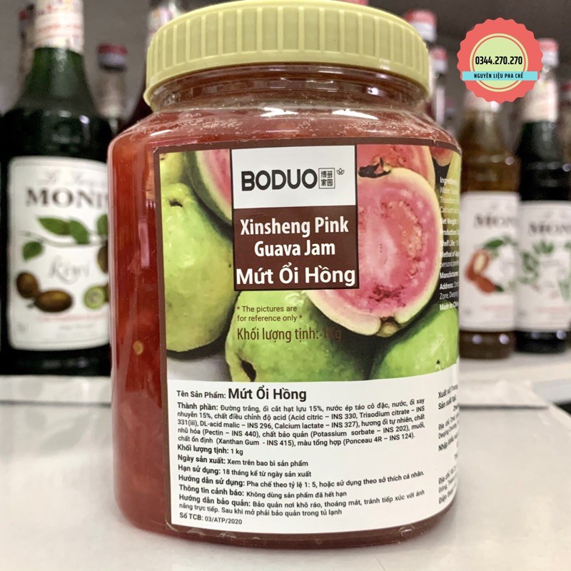 Mứt ổi hồng Boduo- Làm trà ổi hồng (hộp 1kg)