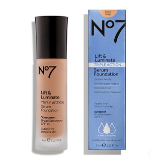 Kem nền dạng serum No7 Lift & Luminate Triple Action Serum Foundation SPF 15 (30 ml) - Mimi Shop