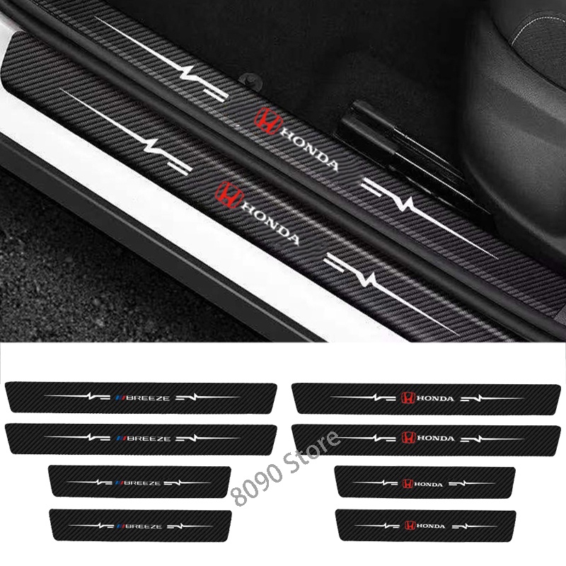 Set 4 Miếng Dán Sợi Carbon Chống Trầy Xước Cho Cửa Xe Hơi Honda Civic City Breeze CRV
