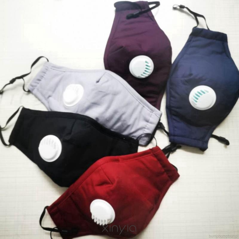 (Hàng Mới Về) Khẩu Trang Cotton Chống Bụi Với Bộ Lọc Than Hoạt Tính