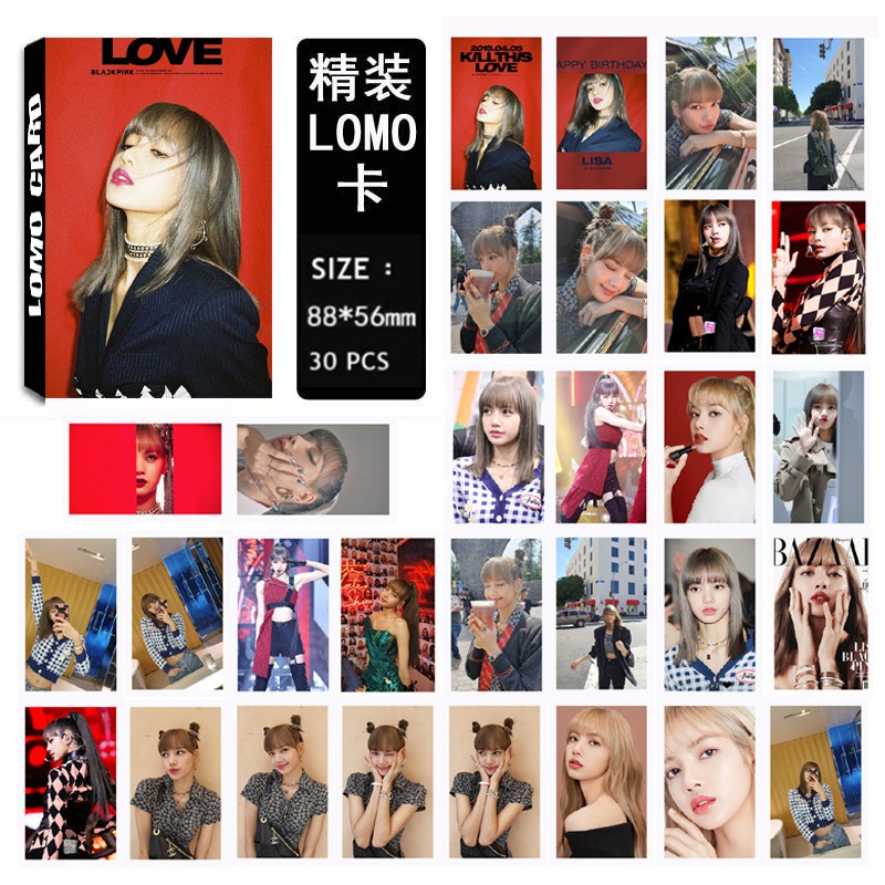 [Mã TOYDEC hoàn 20K xu đơn 50K] Bộ 30 thẻ ảnh lomo nhóm nhạc KPOP BLACKPINK Kill This Love Rose Lisa JENNIE JISOO