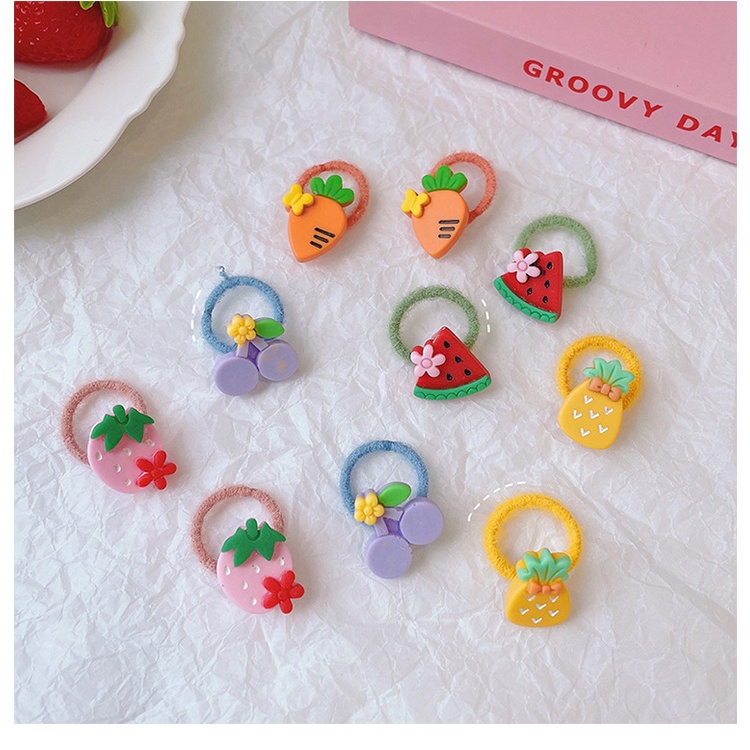 10PCS Cute Cartoon Suitable For Children With Less Hair Headwear Kids Elastic Hair Bands Princess Hair Ties Girls Accessories Baby Headdress