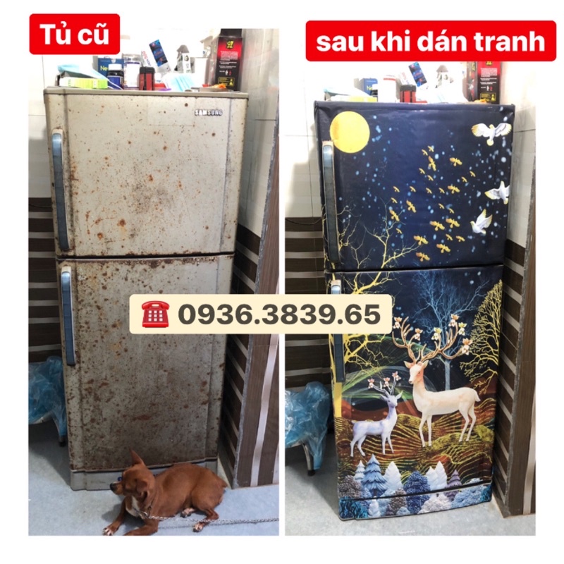 Miếng dán tủ lạnh các mẫu  không thấm nước, có sẵn keo dán