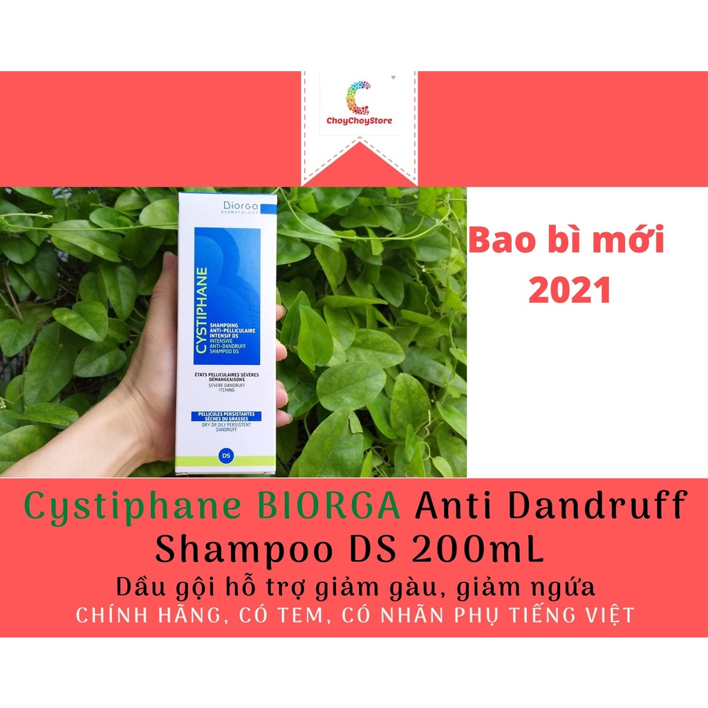 [🇫🇷 Tem CTY] Dầu gội Cystiphane BIORGA Anti Dandruff Shampoo DS 200mL - hỗ trợ giảm gàu, giảm ngứa