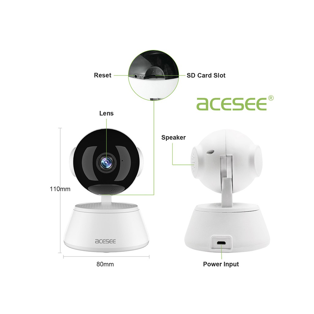 Camera WIfi Acesee AC05 trong nhà , đàm thoại 2 chiều góc nhìn cực rộng full HD