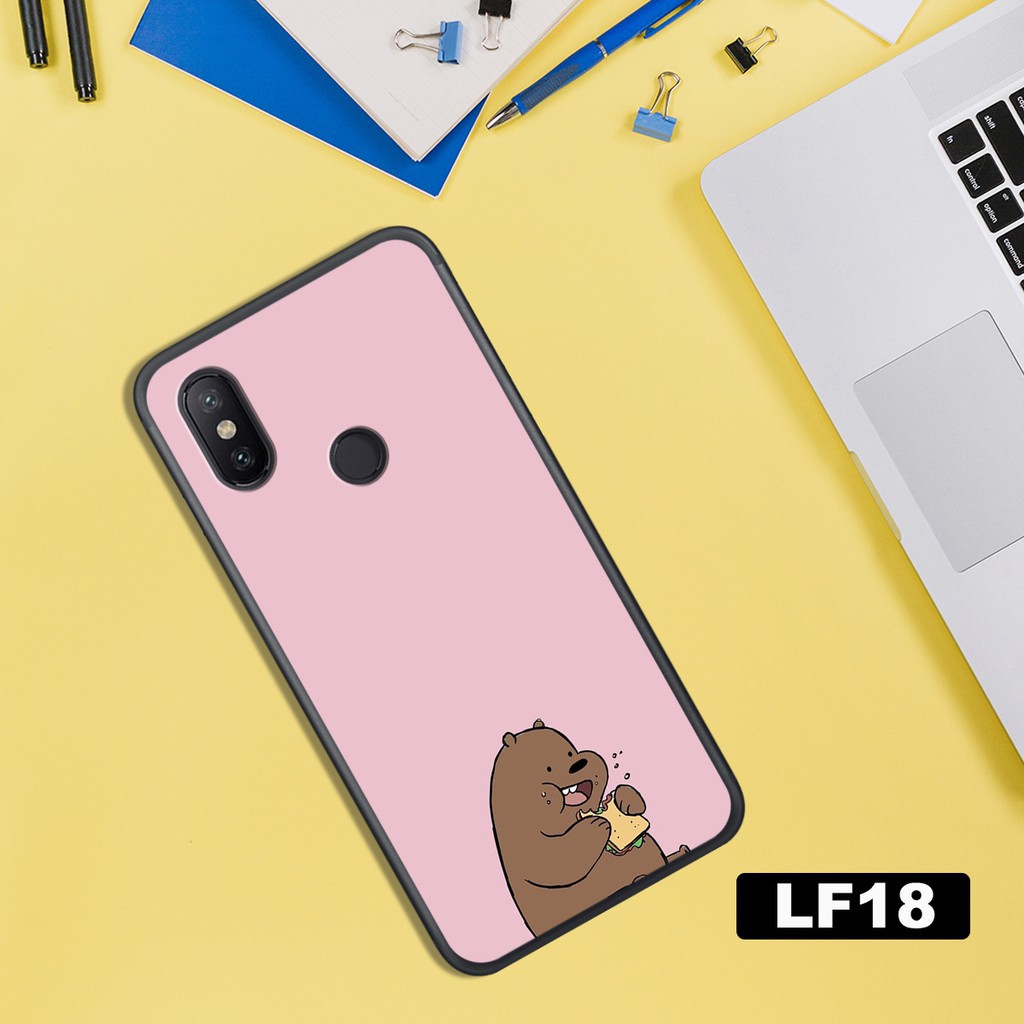 ỐP LƯNG XIAOMI MI A2/MI 6X - MI A2 LITE/REDMI 6 PRO  IN HÌNH VŨ TRỤ-GẤU WE BARE BEAR CHẤT LƯỢNG . [Giá Xưởng]