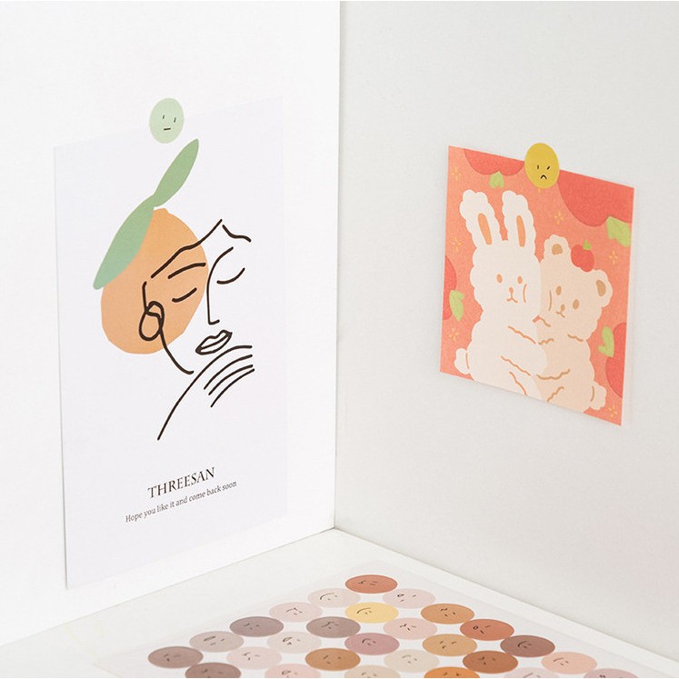 Nhãn dán Sticker hình mặt cười dễ thương để trang trí bảng kế hoạch sổ tay trường học đa dụng