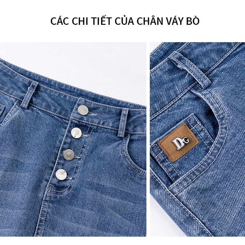Chân Váy Bò Dáng Dài Hot Trend - Chân Váy Jeans Xẻ Tà Dáng Dài 2022 Mã VJ2211