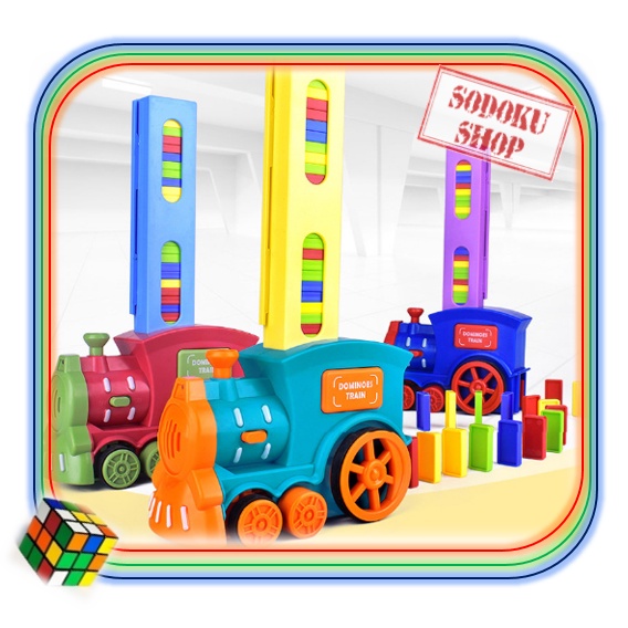 Đồ Chơi Xe Tàu Lửa Rải Quân Cờ Domino Cho Bé, Dominos Train Toy, Chưa Kèm Pin , 02098