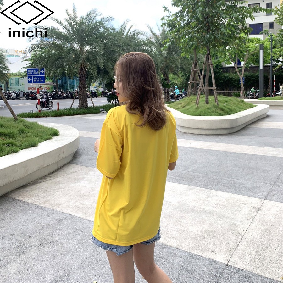 Áo thun tay lỡ INICHI A597 form rộng oversize nam nữ áo phông unisex