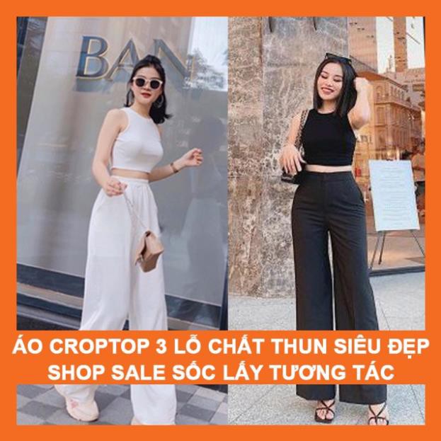 Áo croptop 3 lỗ nữ ôm body kiểu dáng 100% Cotton, Croptop ba lỗ nữ  sexy, Áo thun ôm ba lỗ nữ sexy