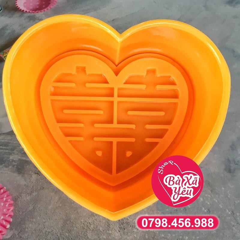 Khuôn nhấn xôi Trái tim - chữ Hỷ 15cm - BX0439