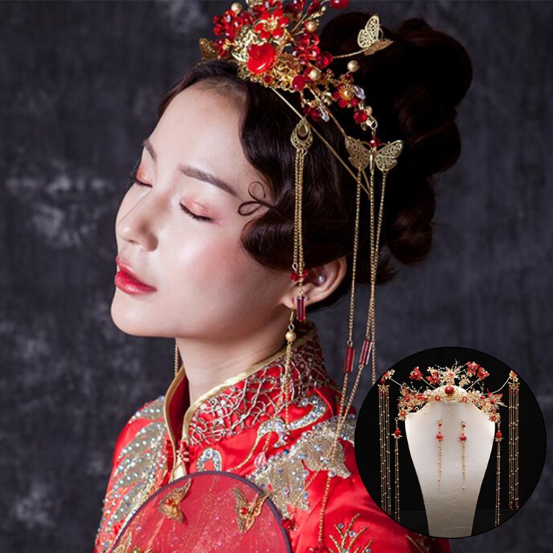 Bộ Hoa Tai Tua Rua Phong Cách Trung Hoa Cổ Điển Cho Nữ