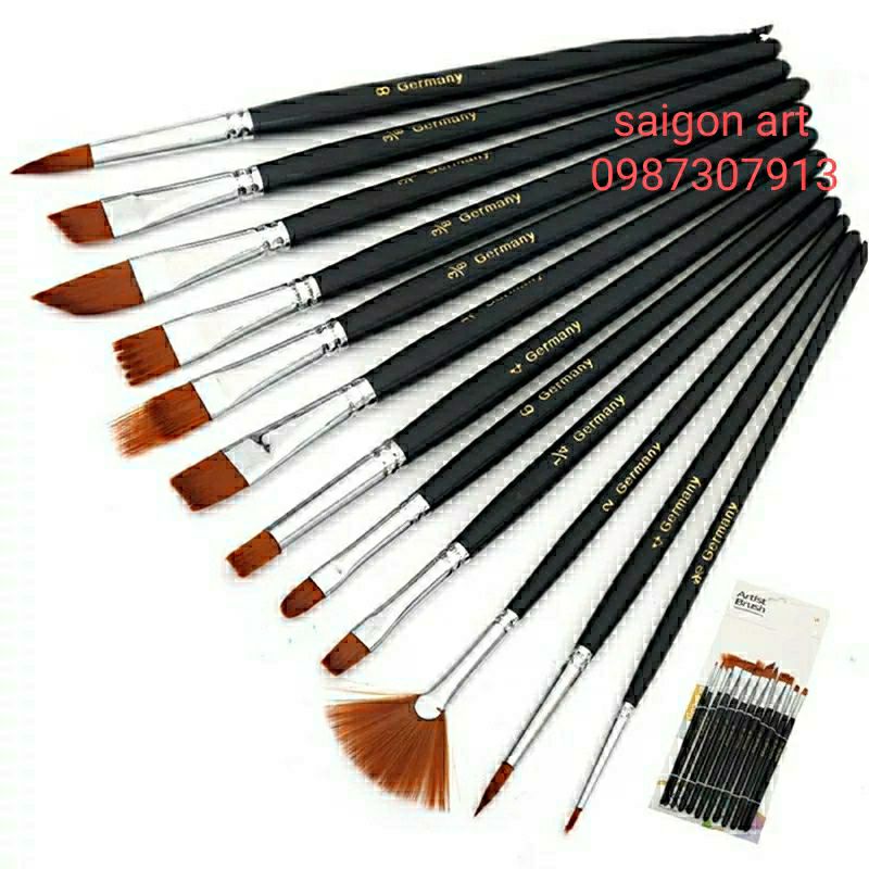 Bộ 12 Cọ Vẽ Tranh Đủ Kiểu Chất Lượng Tốt KeepSmiling, Lixiang