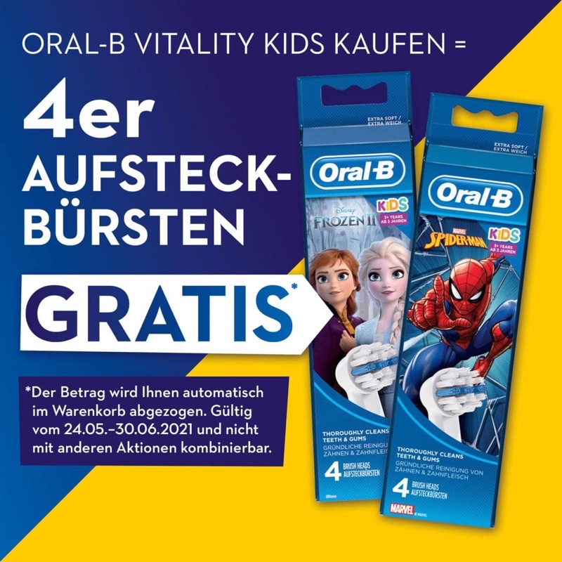 Đầu bàn chải điện Oral-b cho trẻ em ( bé trai và bé gái)