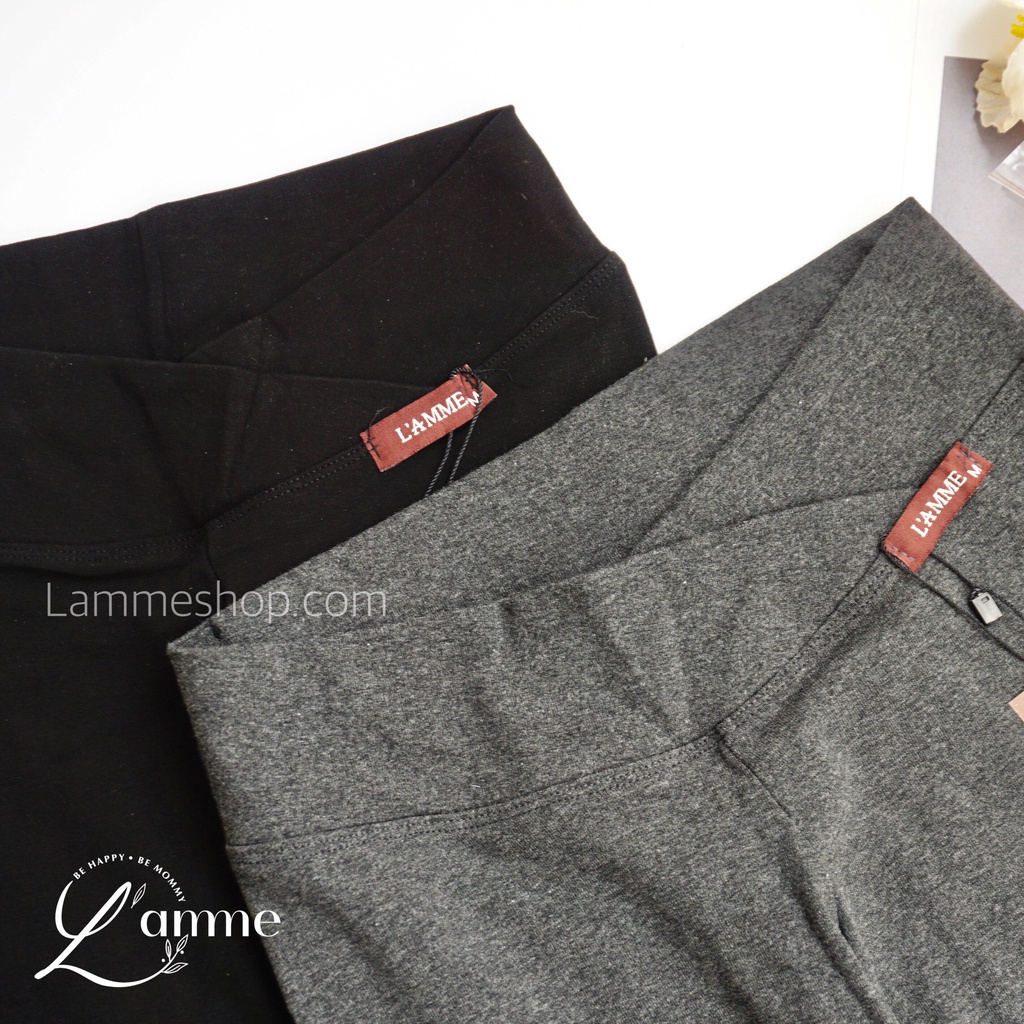 Quần bầu Legging thu đông chất liệu cotton dày có 2 loại cạp chun và cạp chéo By LAMME
