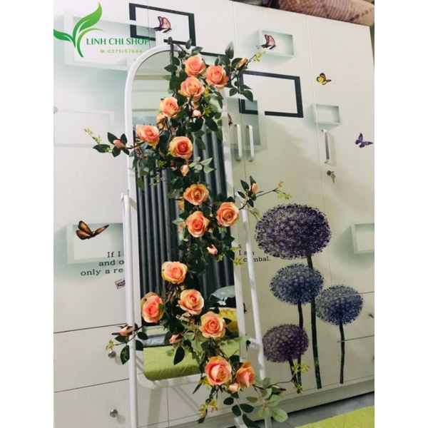 Dây hoa giả / Dây hoa hồng giả 2m hàng trung quốc