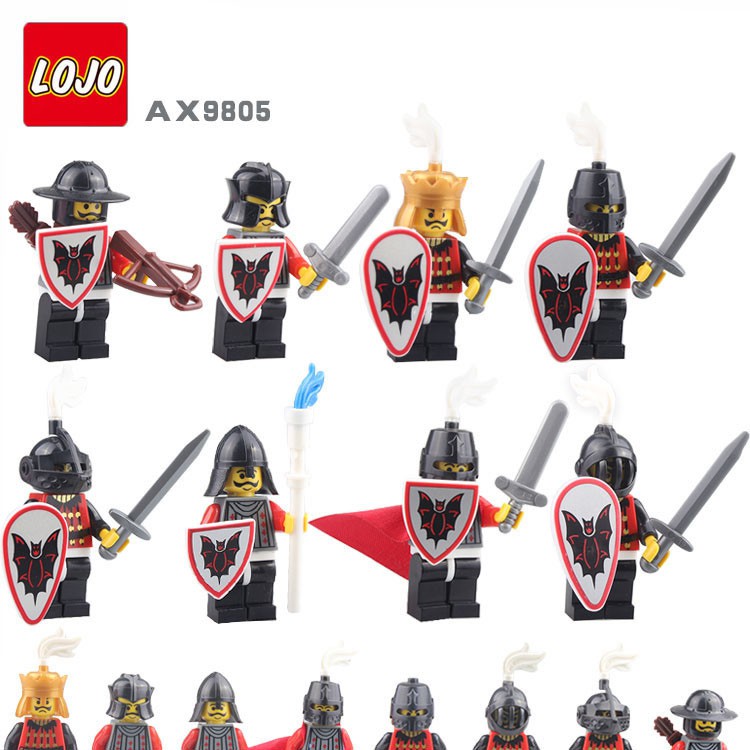 Minifigures LOJO AX-9805 - Lính trung cổ Rơi đỏ - Minifigures Red Bat Knight