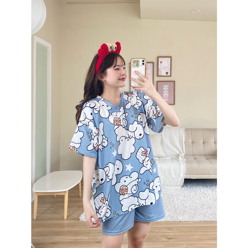 Combo kimono Cá mập + Bộ ngủ Bunny | Bộ đồ mặc nhà Pijama kimono ngủ chất liệu cotton, đồ ngủ kiểu Nhật - Poohouse