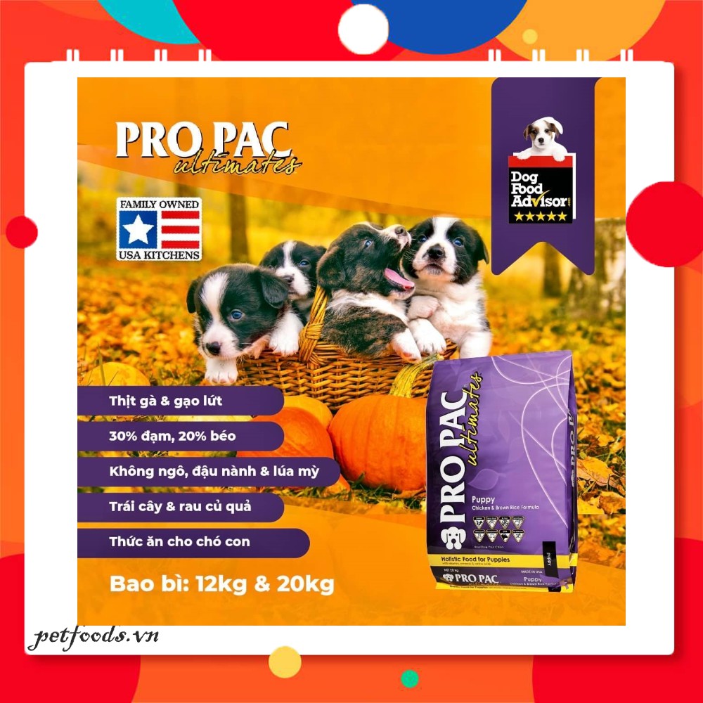 Hạt cho chó con PROPAC Puppy Chicken &amp; Brown Rice 50g vị Gà &amp; Gạo Lứt