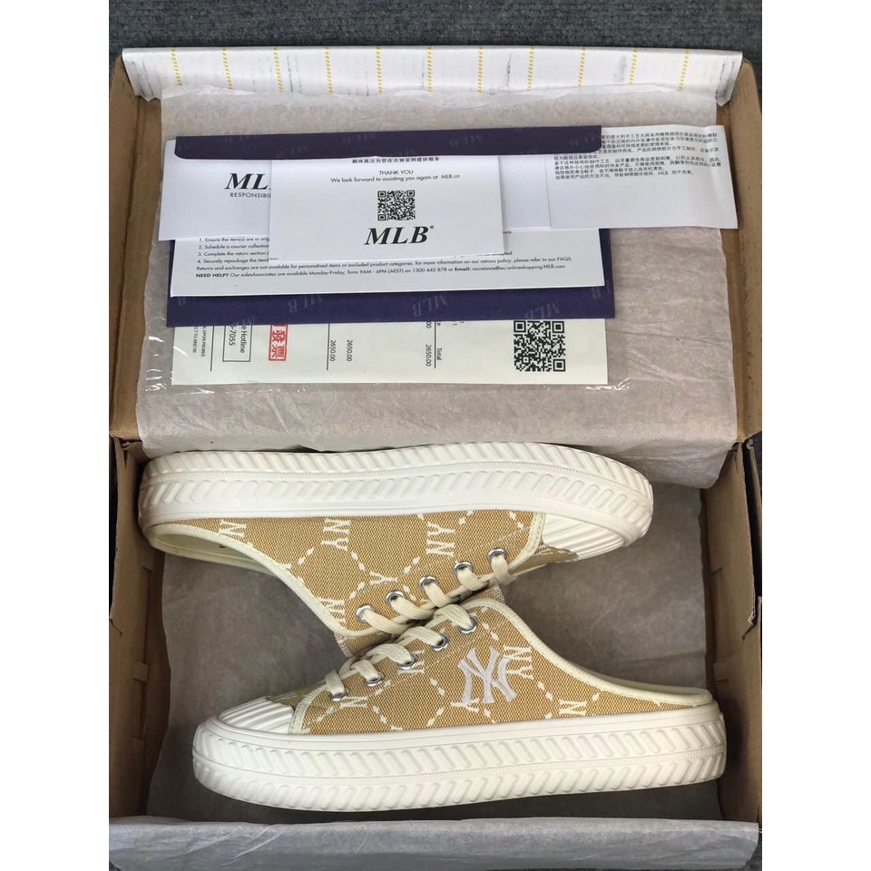 Giày sục NY đạp gót , sục thể thao MLB 4 cm