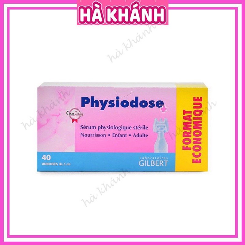 Nước muối sinh lý Physiodose Pháp 40 ống - Muối hồng