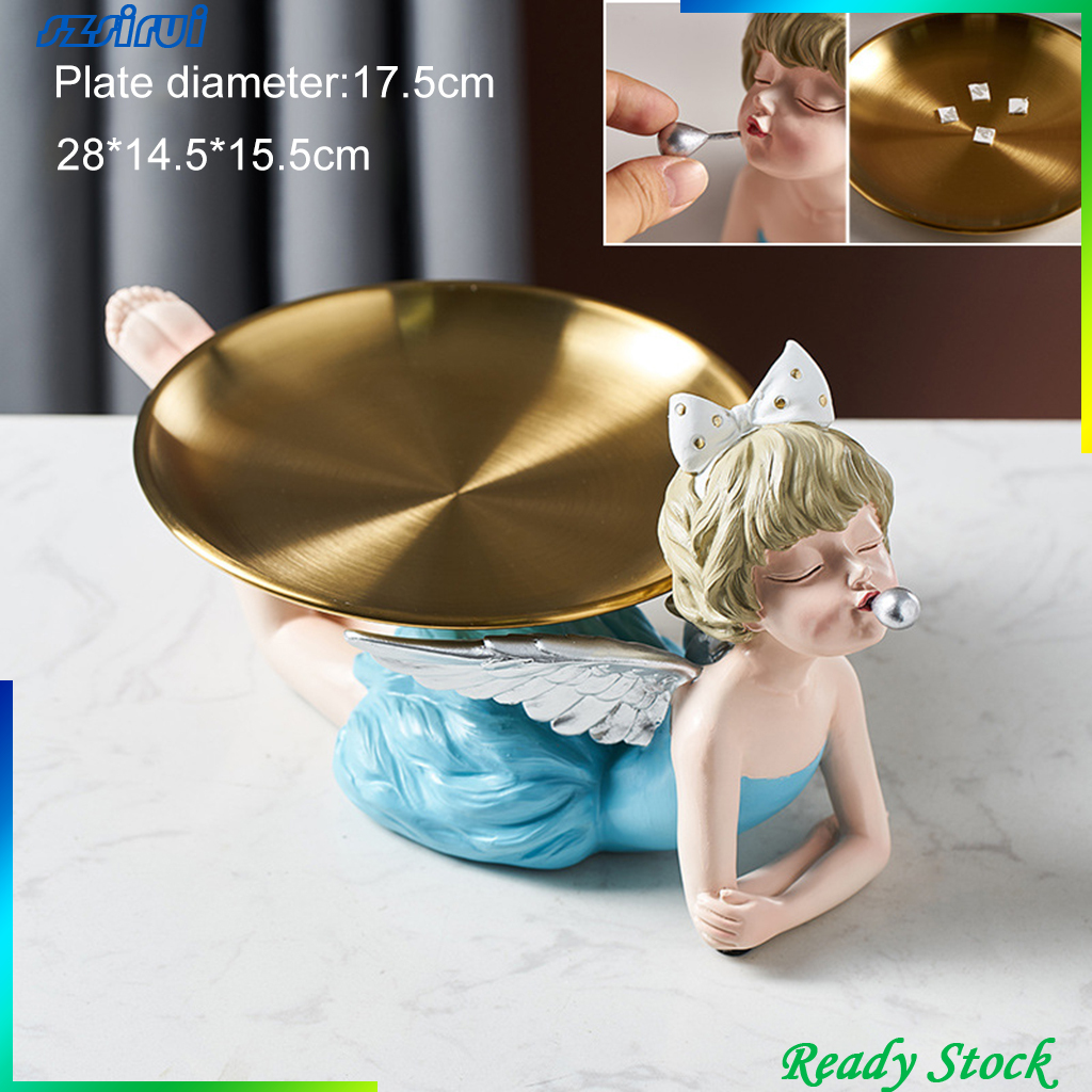 [Ready Stock]Nordic Bubble Girl Resin Bread Candy Fruit Plate Decoration Home Ornaments