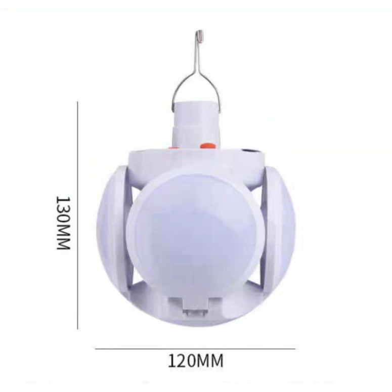 Đèn tích điện có tấm năng lượng mặt trời 4 cánh xoè🍀FREESHIP🍀 Bóng đèn led tích điện có sạc có móc treo