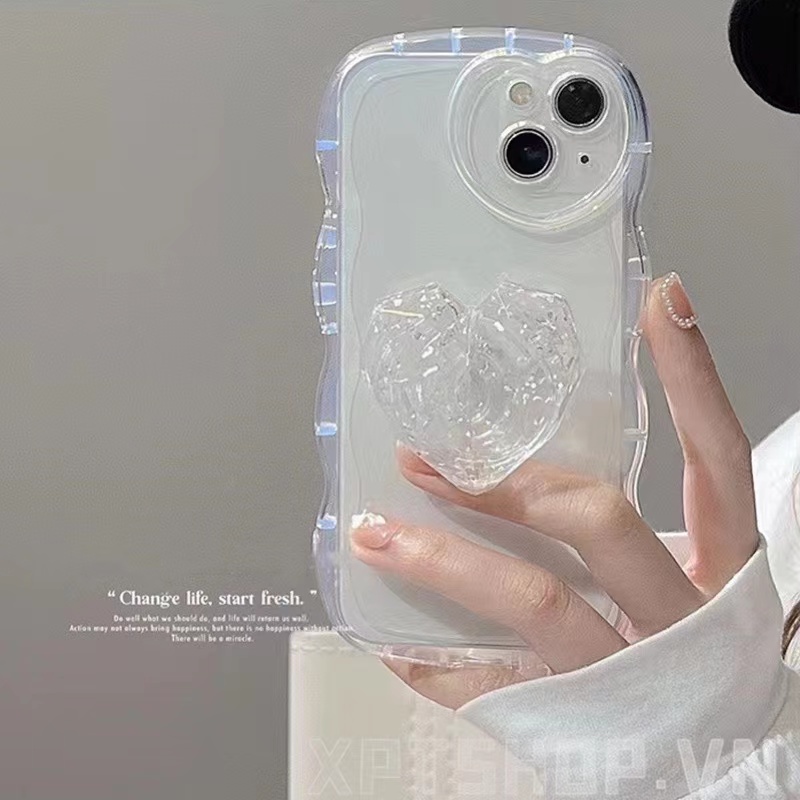 Mới Ốp Điện Thoại Chống Sốc Màu Dạ Quang Hình Trái Tim Cho iphone 15 pro max 14 13 12 11 pro max ix xs max xr