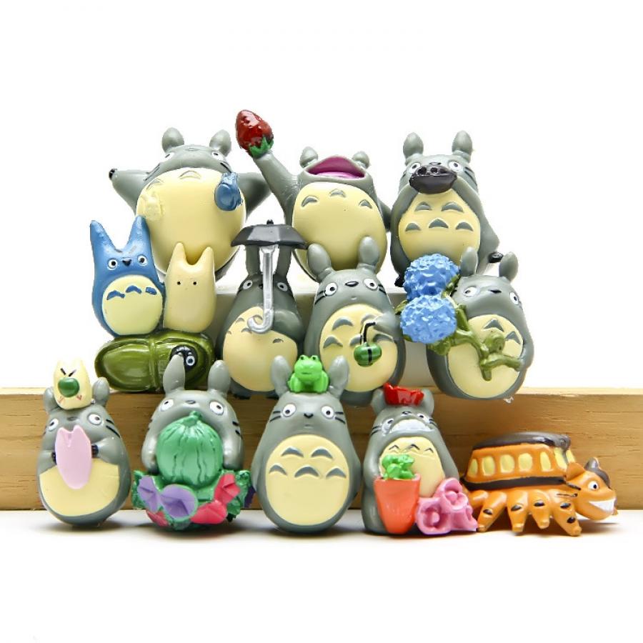Set 12 Tượng Totoro Mini Trang Trí Đồ trang trí Dễ Thương