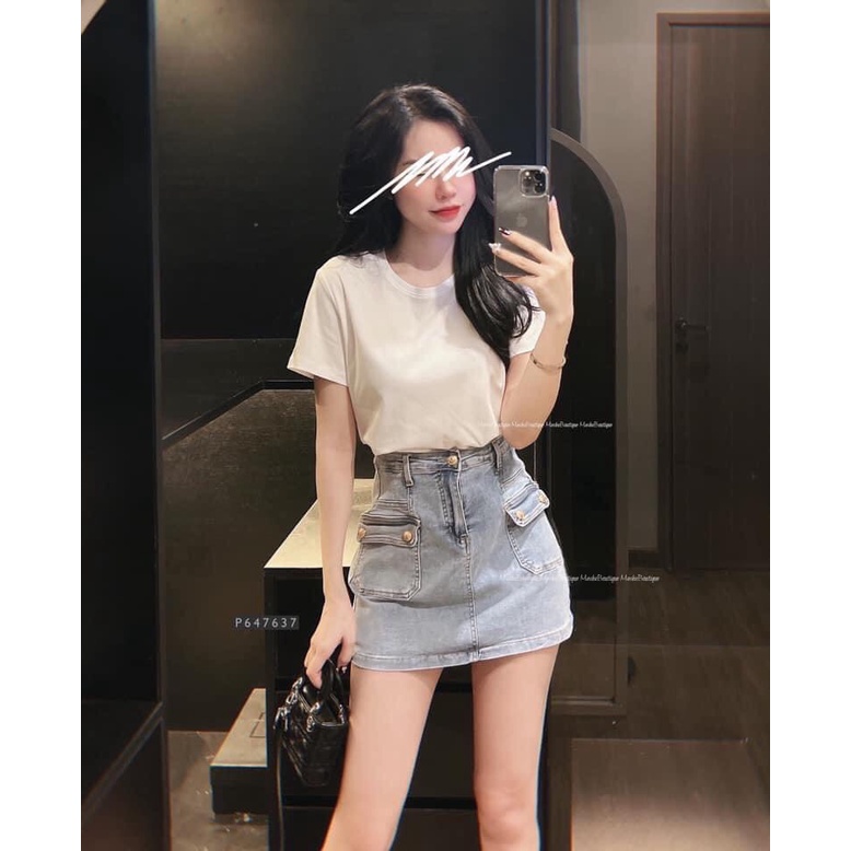 ÁO PHÔNG NỮ CHẤT COTTON XƯỚC NỮ CỔ TRÒN SIÊU ĐẸP - A113