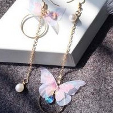 Bông tai cánh tiên bướm thiết kế sáng tạo đẹp thời trang phong cách khuyên hàn quốc dễ thương độc đáo mới lạ không gỉ