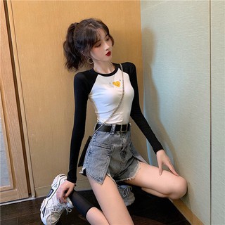 Áo thun raglan trắng đen tay dài mặt trời - NH07