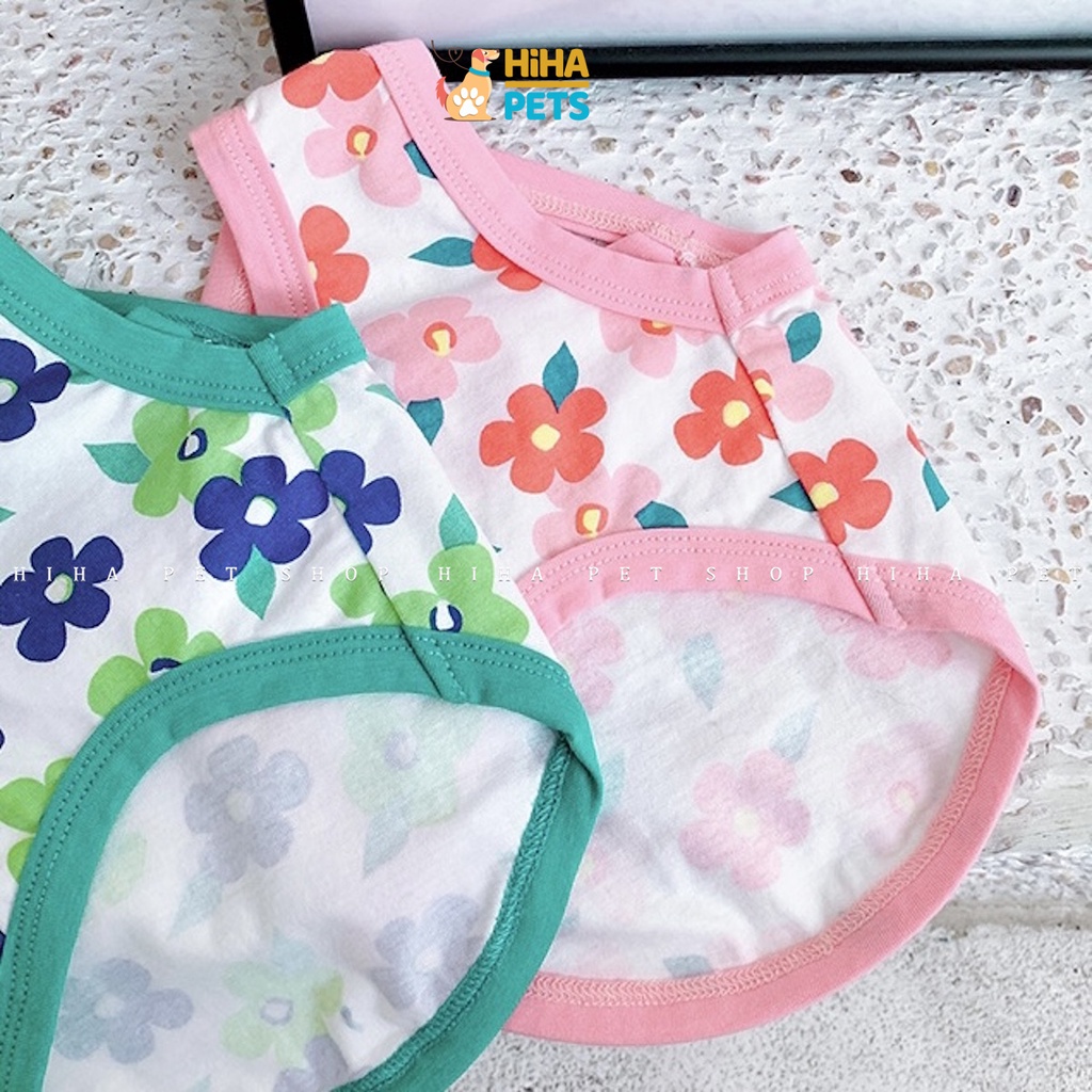 Áo Thun Cho Cún Mèo Vải Thun Cotton 100% Mát Mẻ Dễ Thương Quần Áo Thú Cưng Cao Cấp Mùa Hè 2022 Hihapet.