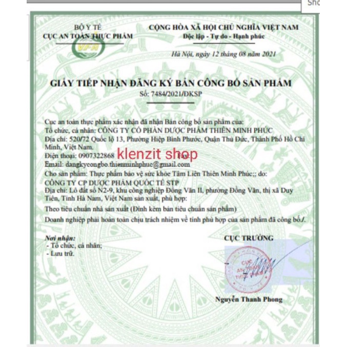 Viên hỗ trợ giảm Xuyên Tâm Liên Thiên Minh Phúc