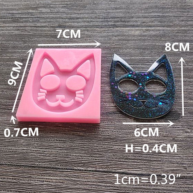 Khuôn Silicone Làm Móc Khóa Hình Mèo Diy