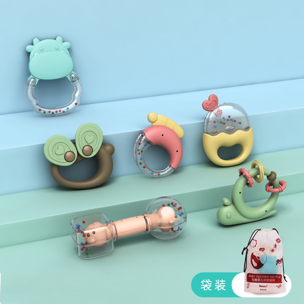 Bộ đồ chơi xúc xắc gặm nướu cho bé cao cấp cho hộp đựng hình cá heo