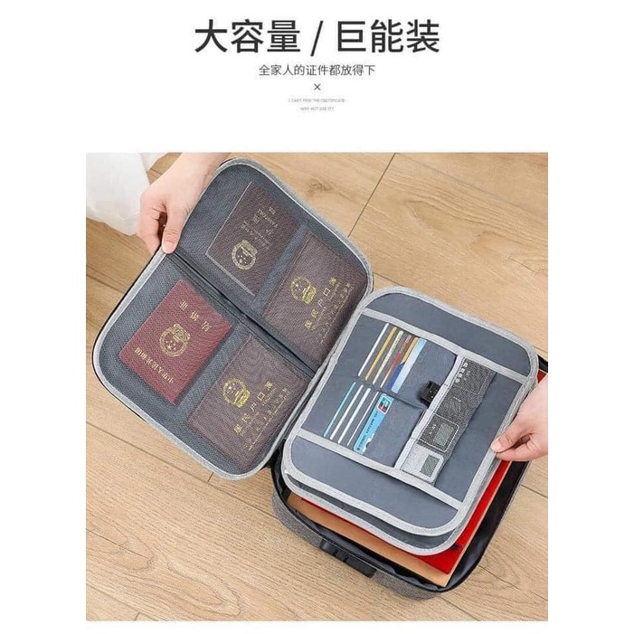 TÚI HỘP CÓ KHÓA ĐỰNG HỒ SƠ, GIẤY TỜ TIỆN DỤNG - Kích thước 37x27x10.5cm