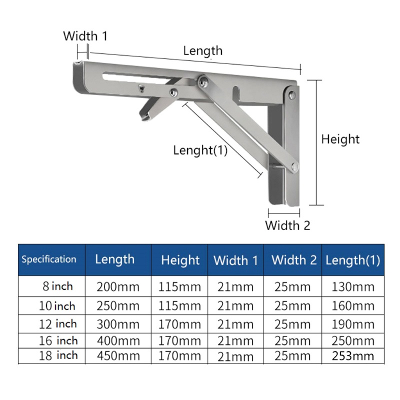 Set 2 Giá Đỡ Gắn Tường Có Thể Gập Lại Để Làm Việc