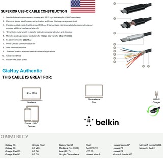 CÁP USB 3.1 GEN 2 TYPE-C TO USB-C BELKIN F2CU052BT1M