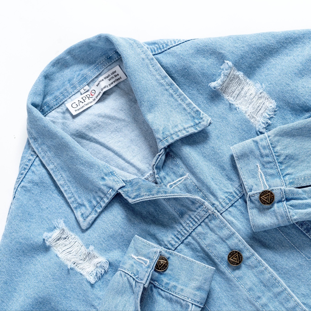 Áo khoác jean cao cấp phong cách năng động BONADO KJ31 xanh denim