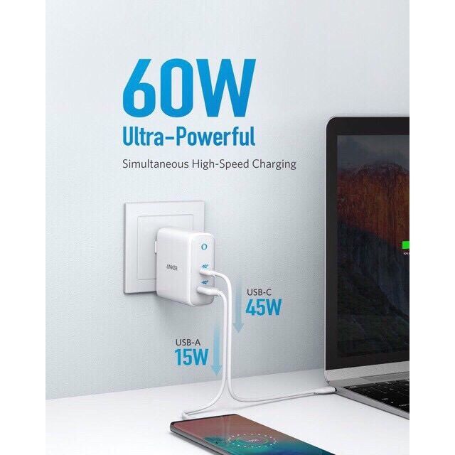 Sạc hai cổng Anker Atom III 60w A2322