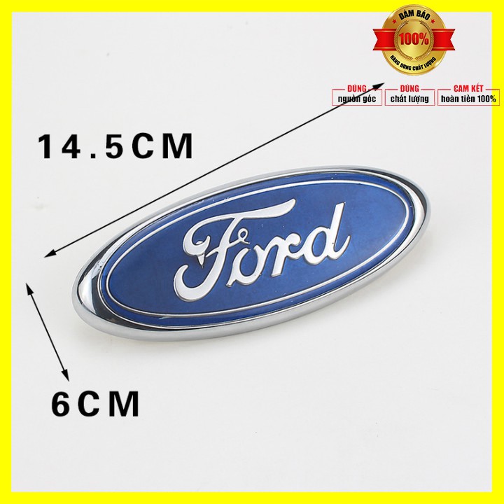 1 chiếc Logo biểu tượng trước và sau xe ô tô Ford Kích thước 14.5*6cm