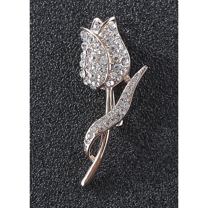 Cài áo thời trang hoa hồng đính đá sang trọng GC66)