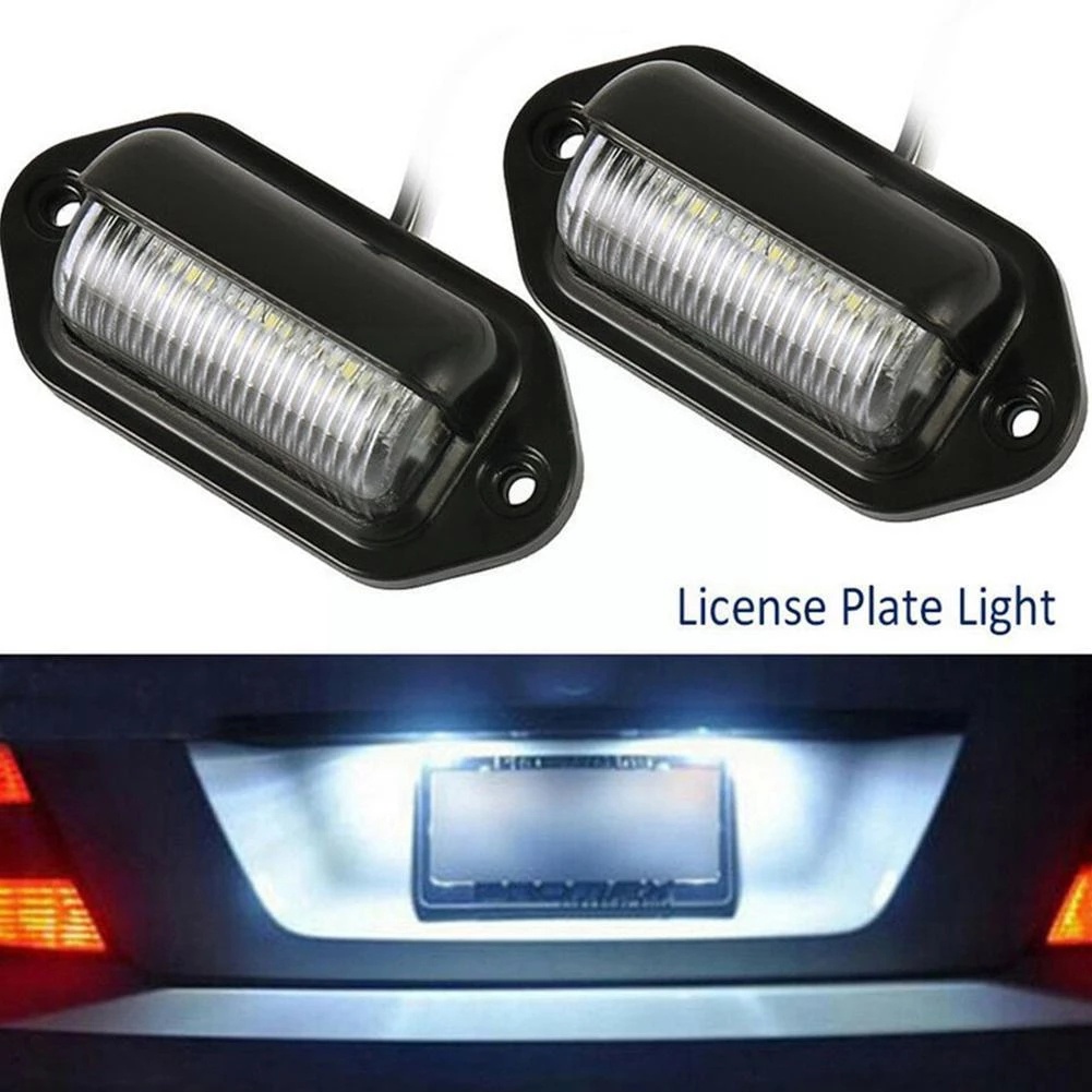 Set 2 đèn LED thay thế xi nhan 6 bóng gắn biển số đuôi xe tải/tàu thuyền SUV RV 12v