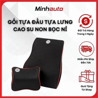 [ua] Gối Tựa Lưng Ô Tô - Gối Tựa Đầu Ô Tô [CAO CẤP] Chất Liệu Ruột Cao Su Non Bọc Nỉ, Điều Chỉnh Bảo Vệ Cột Sống
