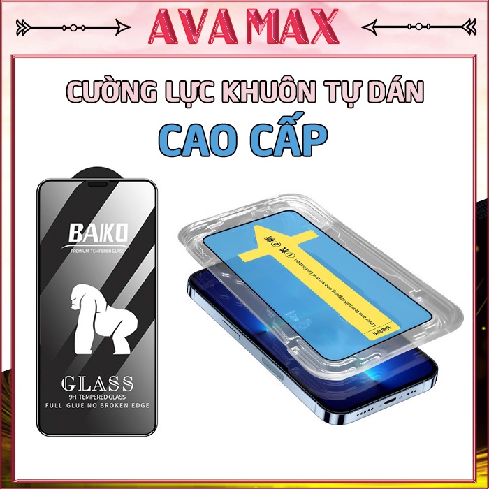 Kính Cường Lực iPhone Full Màn Khung Tự Dán và Kingkong Baiko 6/6s/7/7plus/8/plus/x/xr/xs/11/12/13/14/pro/max/plus